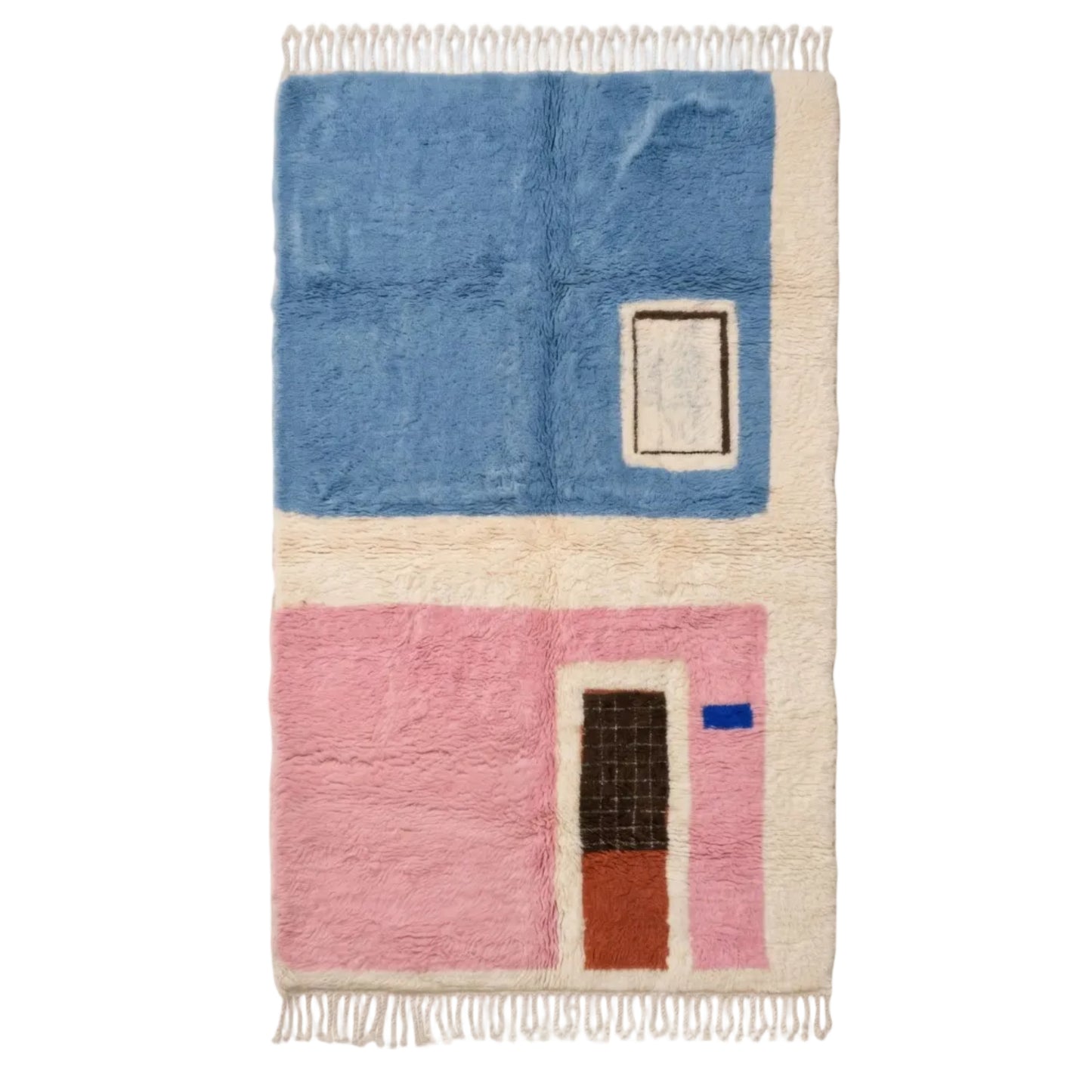 Bucareli Option 2 hand-knotted Mrirt rug — Blue Steel and Rose Quartz — Moussem Mexico Collection