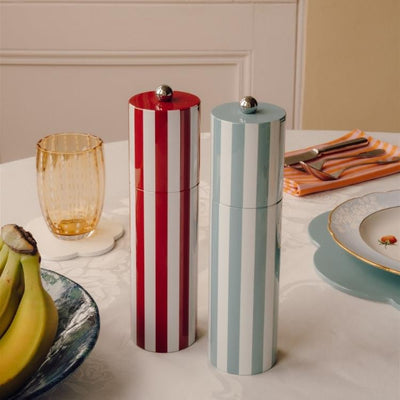 Burgundy Striped Column Salt or Pepper Mill - Addison Ross Ltd UK