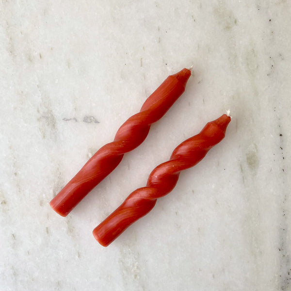 Burnt Orange Short Twist Candles
