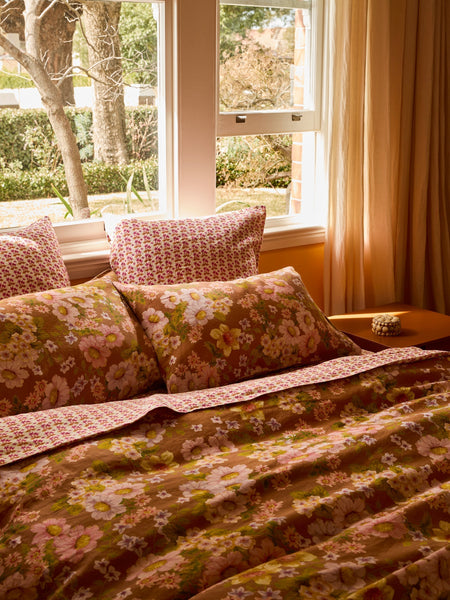 Petit Madeline Pink Linen European Pillowcases