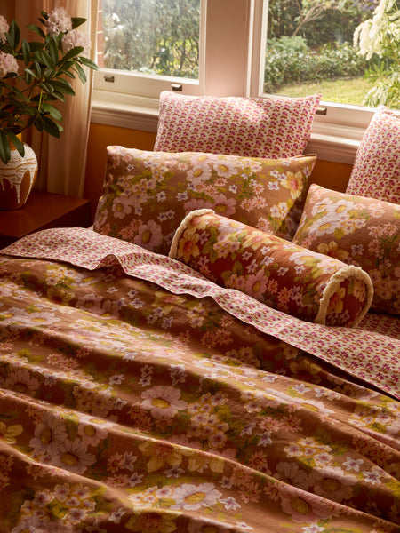 Petit Madeline Pink Linen Flat Sheet