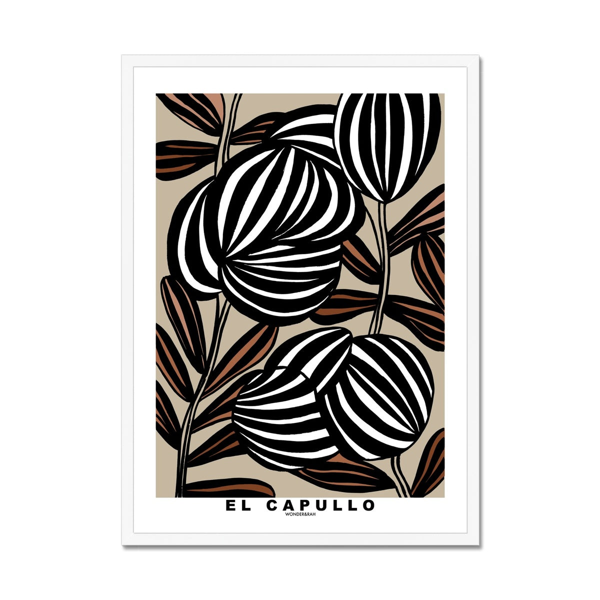 Taupe El Capullo Floral Print