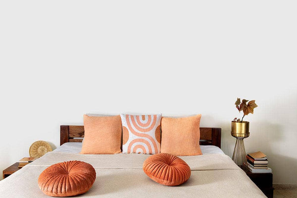 Sunset Handblock Throw Pillow | Block Print | Without Filler