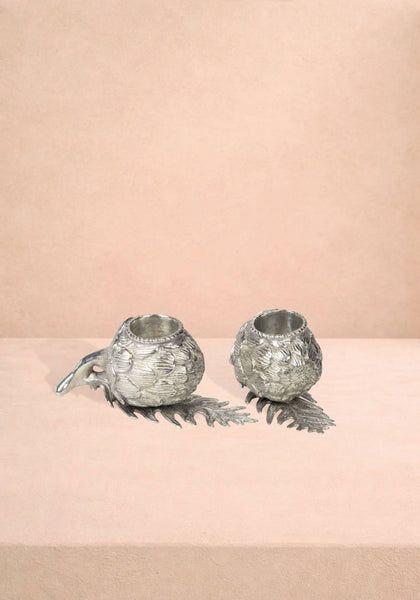Pewter Artichoke Candleholder - Set of 2