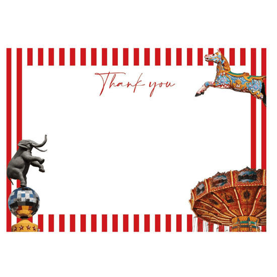 At The Circus Thank You Cards X 10