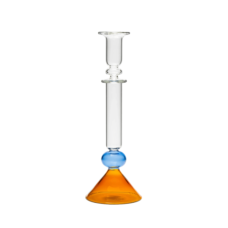 Martini Glass Candlestick - Amber