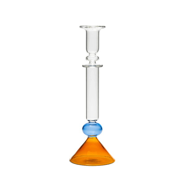 Martini Glass Candlestick - Amber