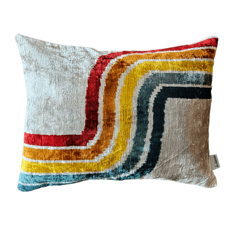 Silk Velvet Cushion - Double Side Rainbow