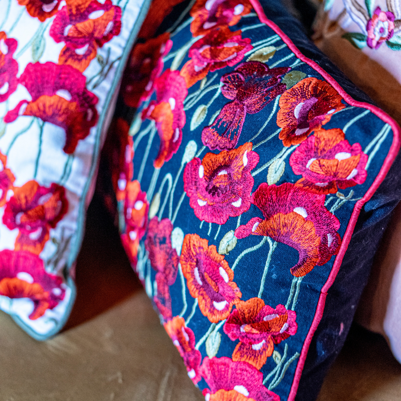 Embroidered Cotton Cushion