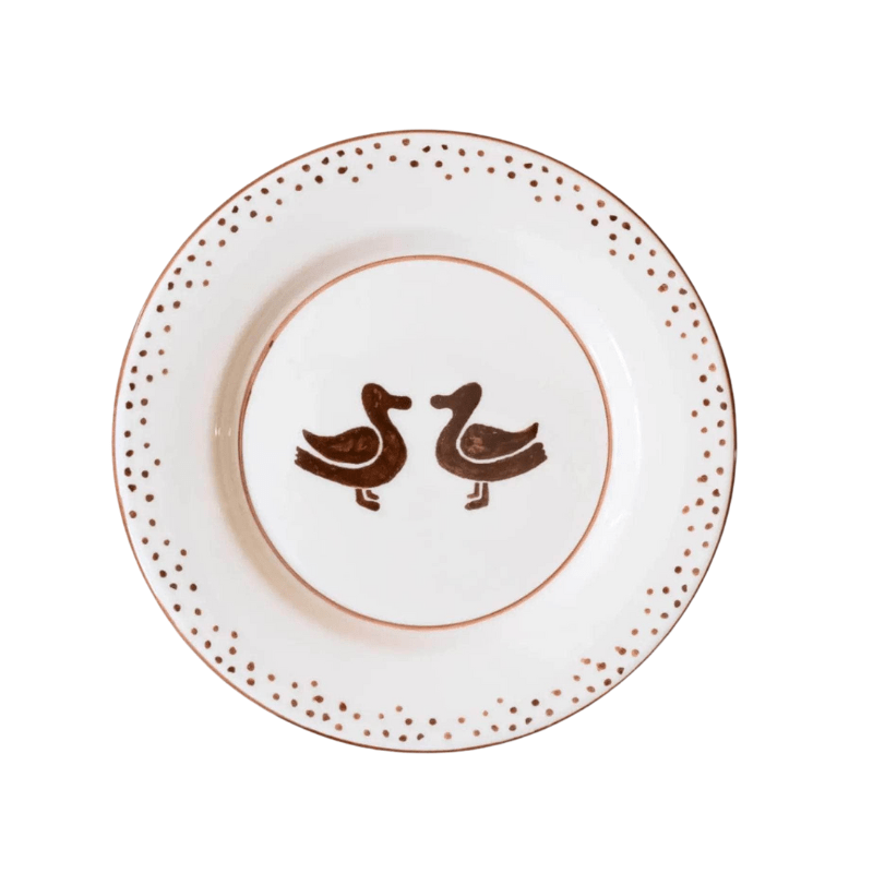 Patos (Ducks) Hand-Painted Dessert Plate