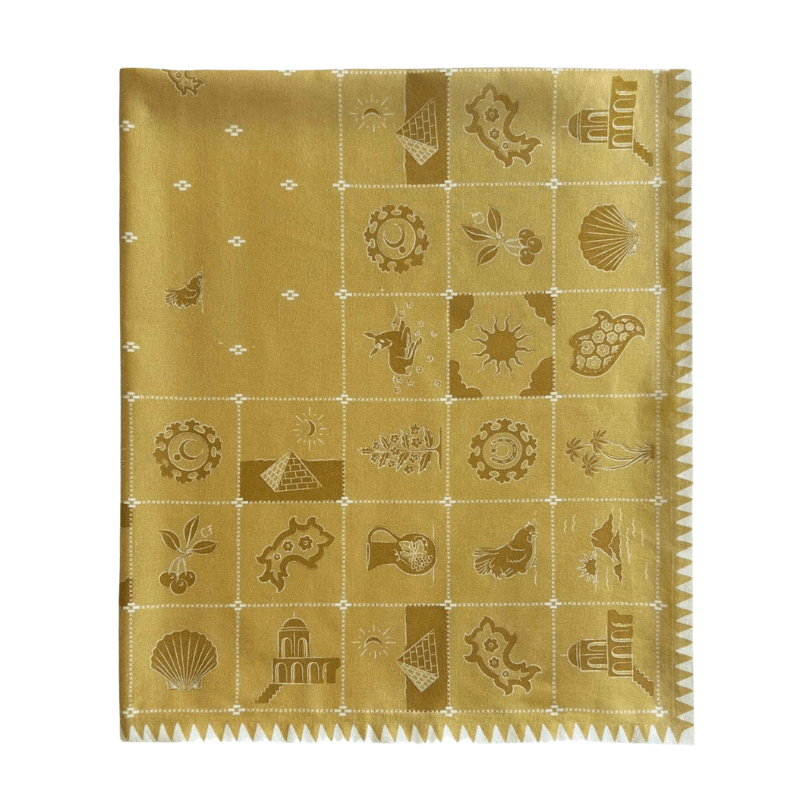 Redwork Tablecloth in Yellow