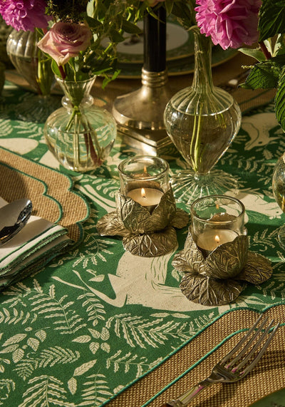 Pewter Cabbage Tea Light Holder- Set of 2