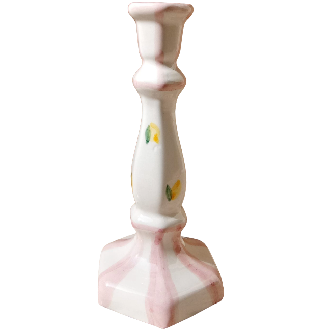 Capri Candlestick Pink - 20cm