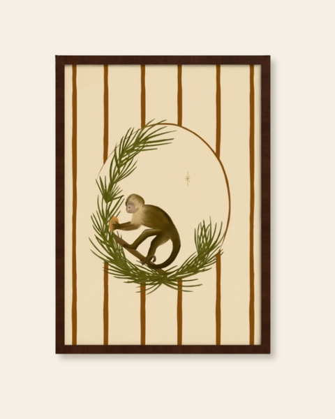 Capuchin Eating a Mango Art Print