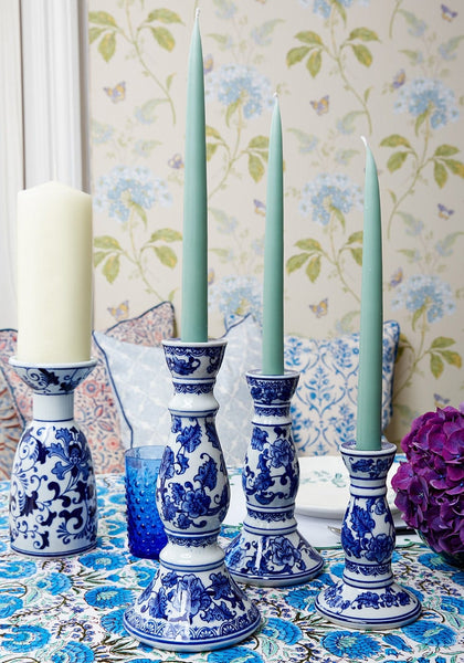 Cara Chinoiserie Porcelain Candlestick - Casa by Josephine Jenno