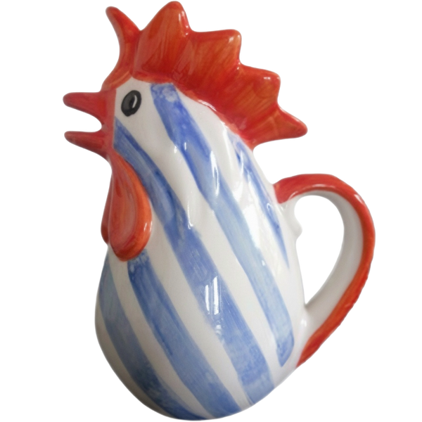 Striped Blue Rooster Carafe