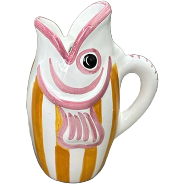 Amico Fish Carafe with Orange Stripes