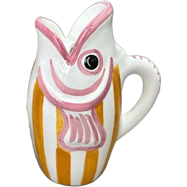 Amico Fish Carafe with Orange Stripes