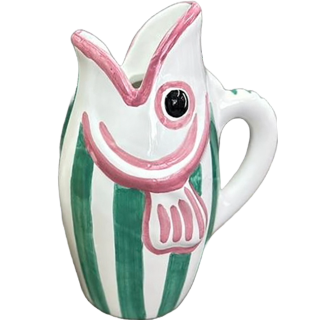 Amico Fish Carafe with Green Stripes