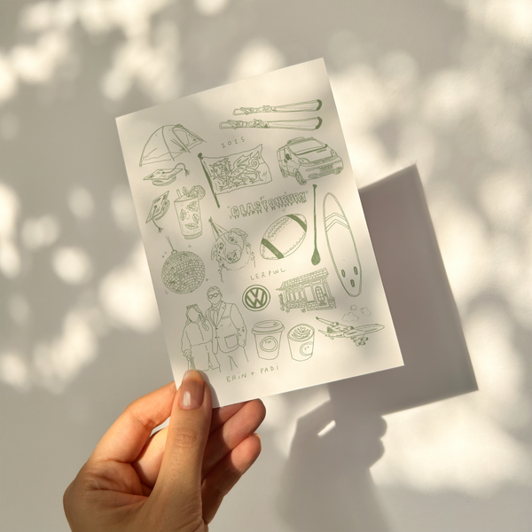 Custom "Favourite Things" Illustration Print