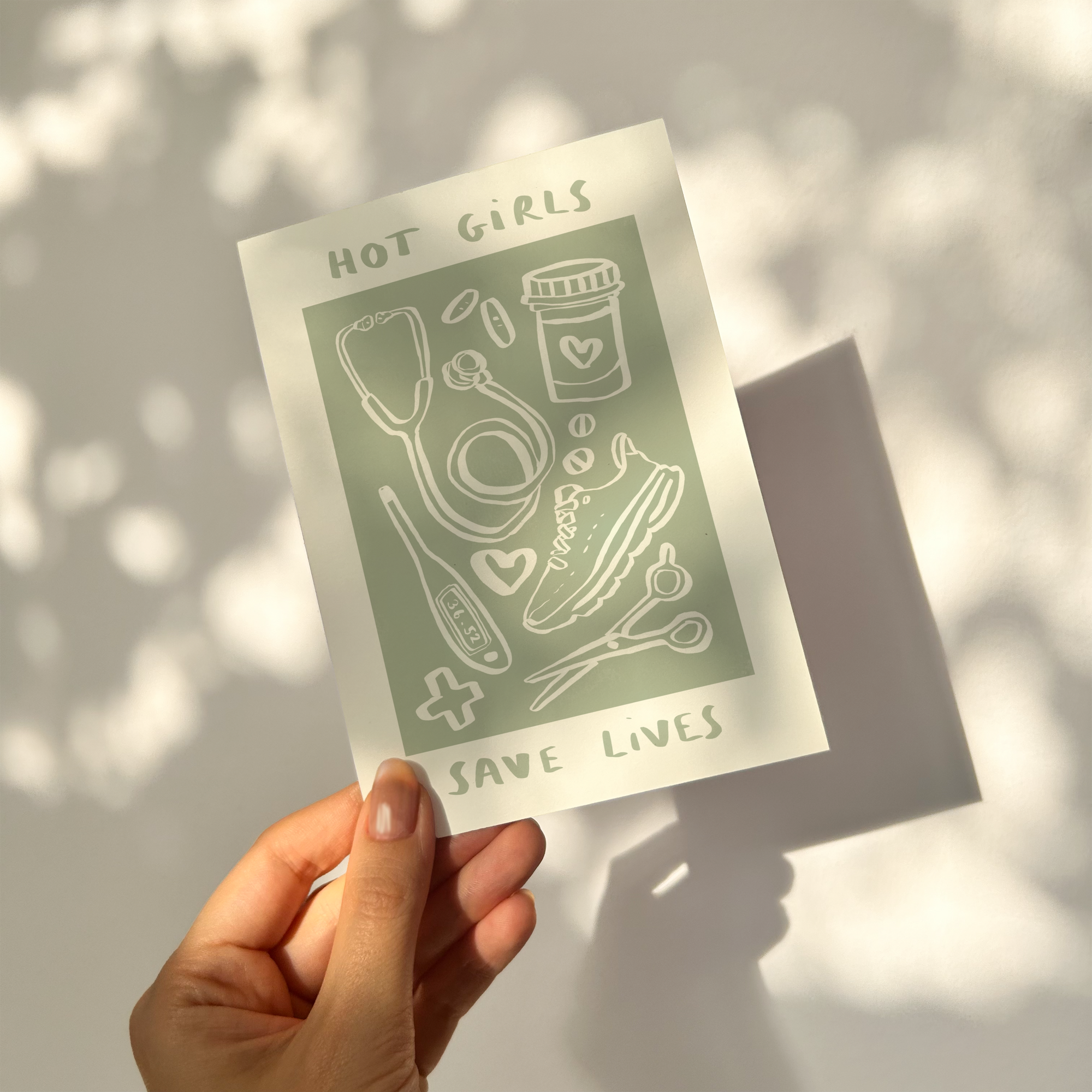 Hot Girls Save Lives - Nurse (Running Shoes) Print