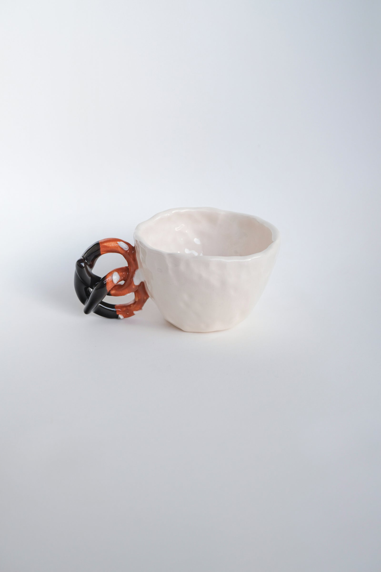 Handmade Ceramic Chocolate Dipped Pretzel Mug