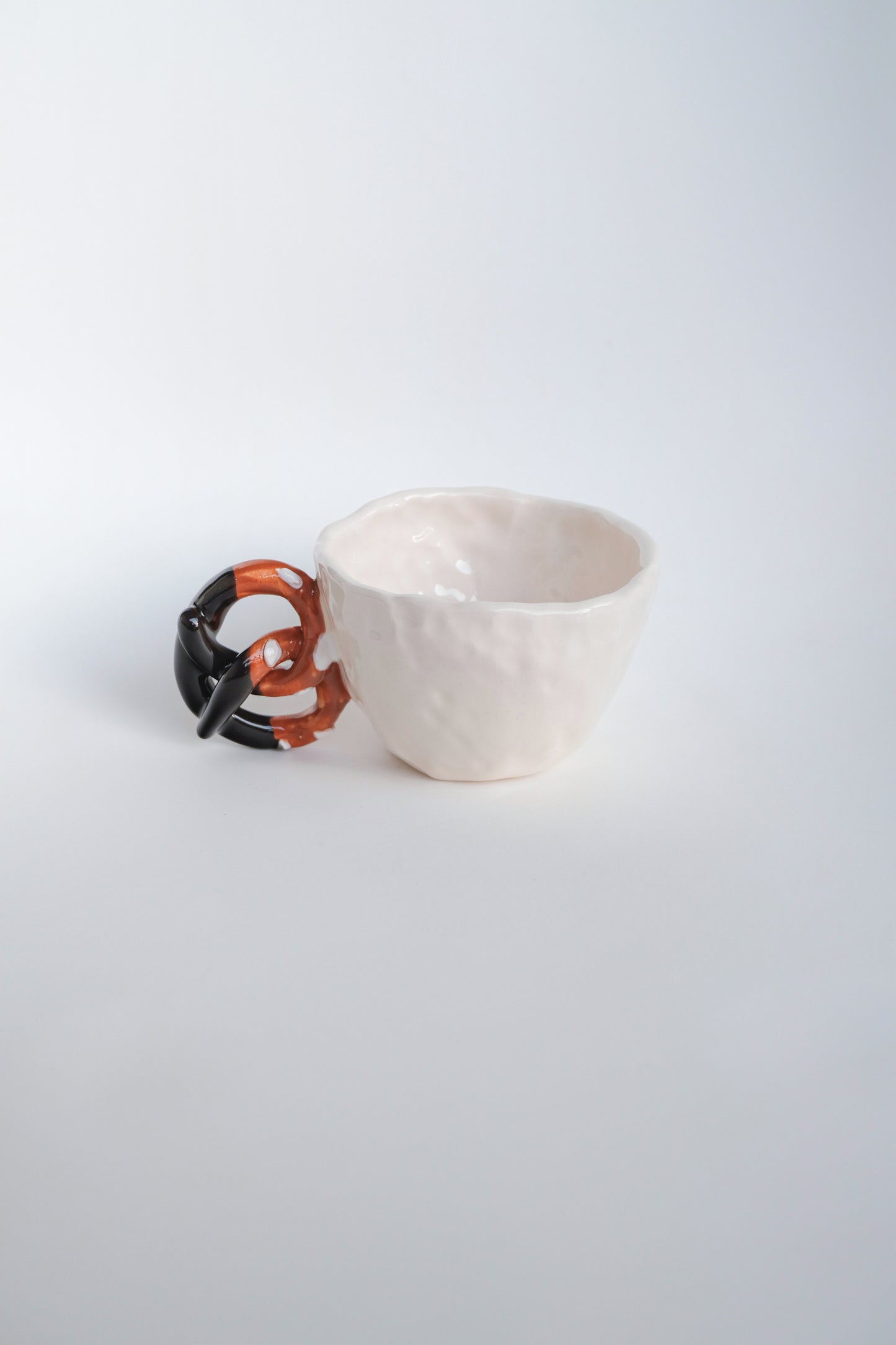 Handmade Ceramic Chocolate Dipped Pretzel Mug