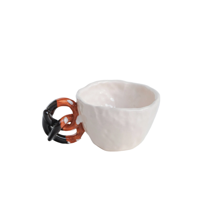 Handmade Ceramic Chocolate Dipped Pretzel Mug