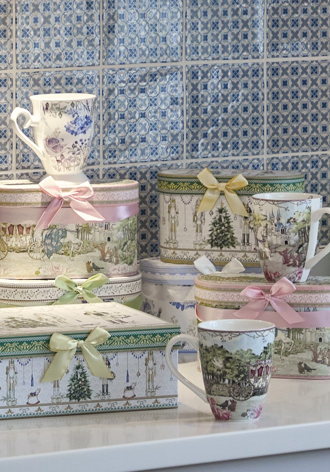 Celeste Blooming Garden Mugs x 2 In Gift Packaging - Casa by Josephine Jenno