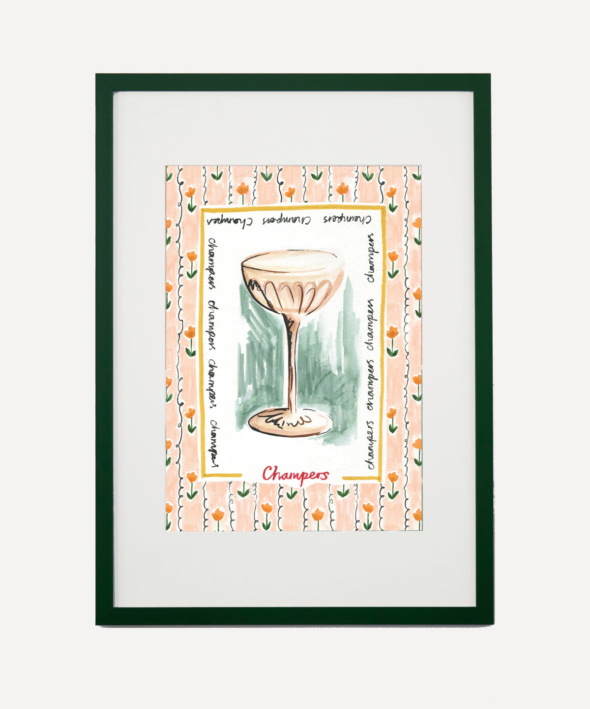 Champers, Champagne Art Print