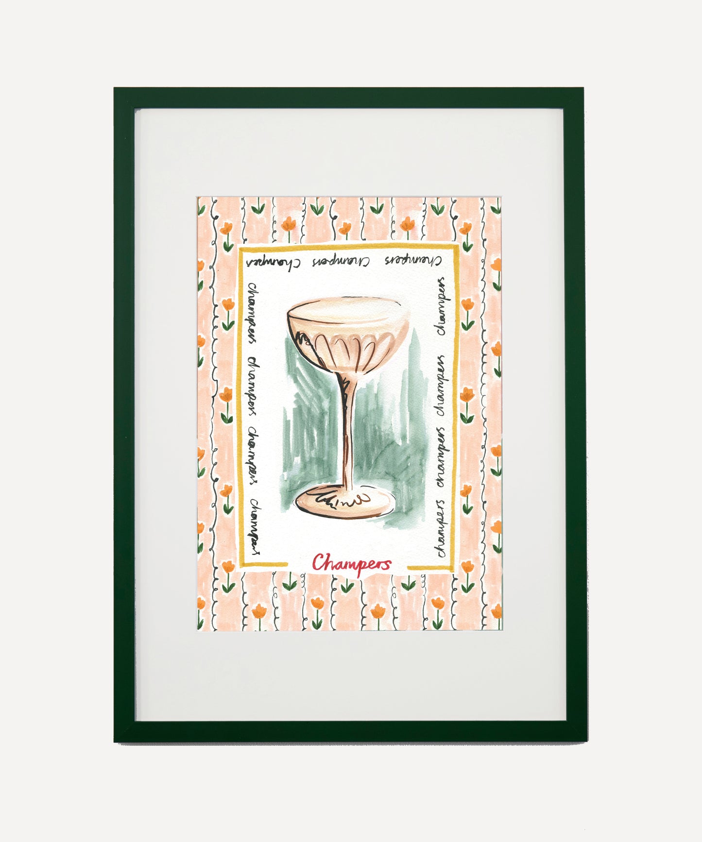 Champers, Champagne Art Print