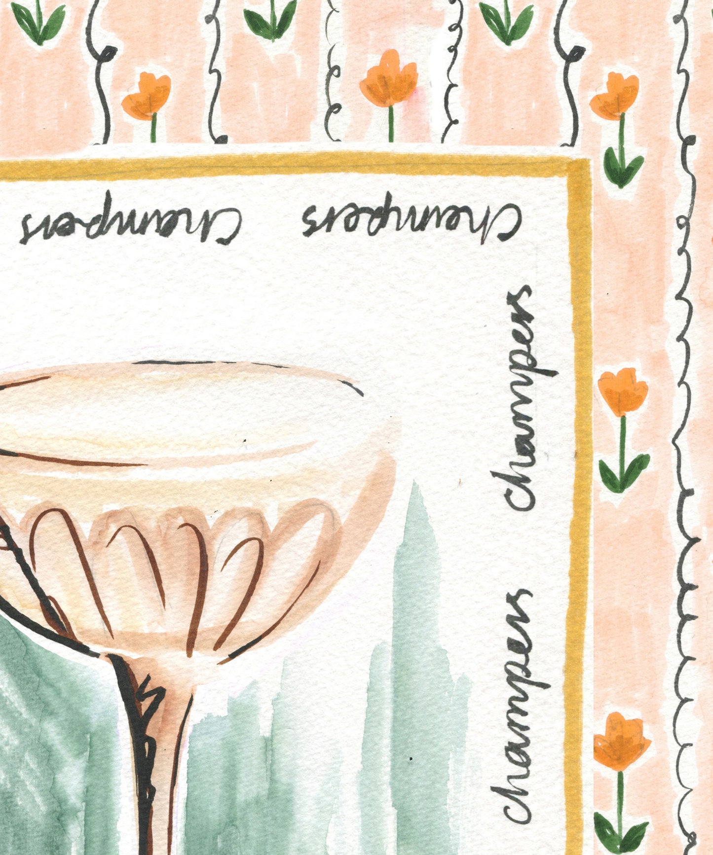 Champers, Champagne Art Print