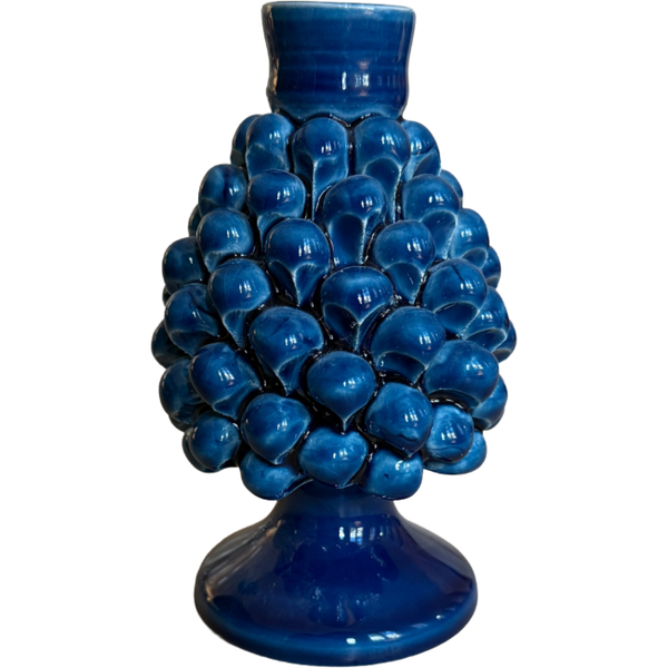 Blue Pinecone Candlestick, Small