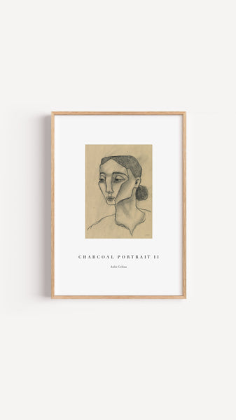 Charcoal Portrait II - Minimalistic Fine Art Print
