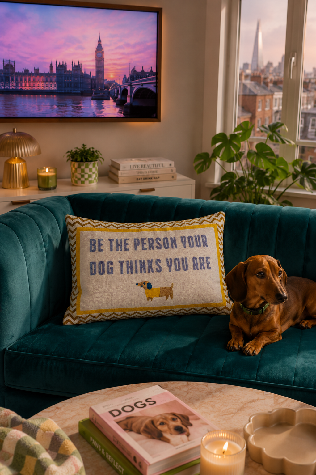Be The Person Your Dog Thinks You Are - Slogan Needlepoint Pillow