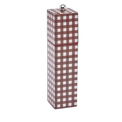 Cherry Gingham Square Pillar Salt or Pepper Mill - Addison Ross Ltd UK
