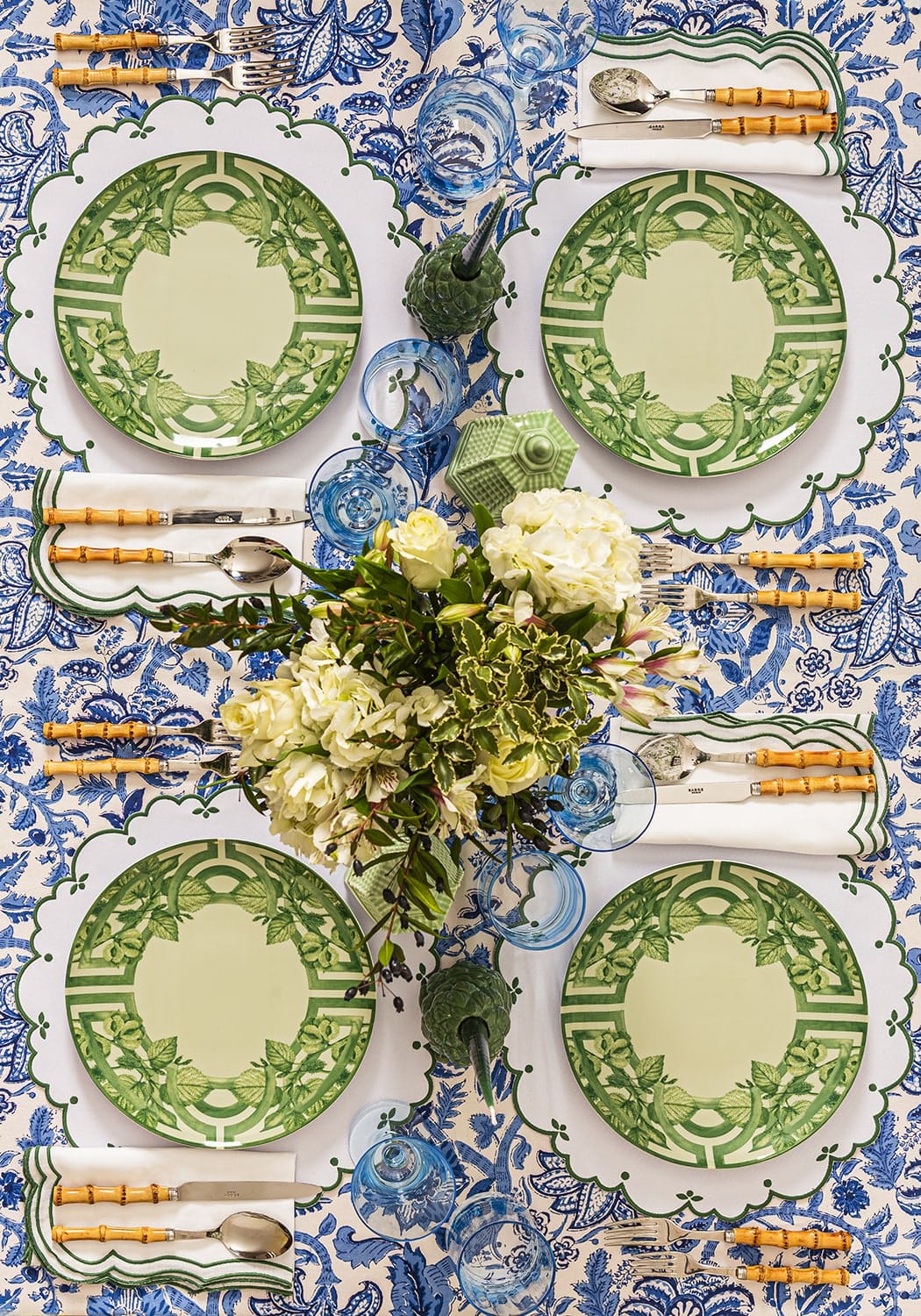 Chloe's Green and Gorgeous Dinner Plate - Set of 4 - Casa by Josephine Jenno