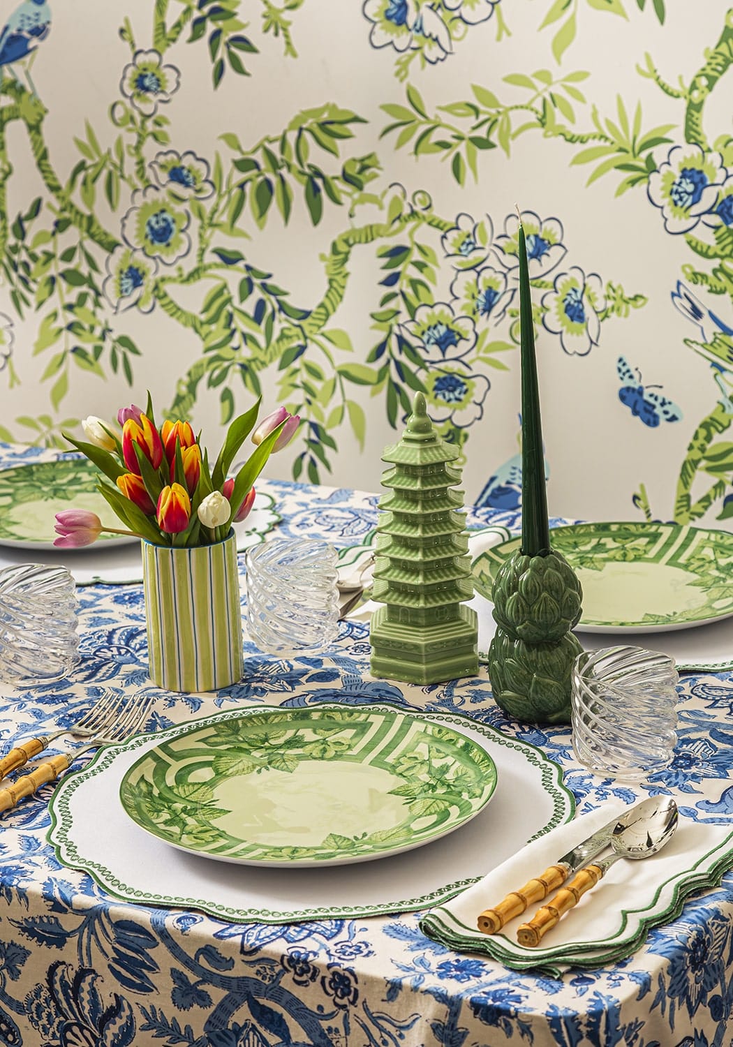 Chloe's Green and Gorgeous Dinner Plate - Set of 4 - Casa by Josephine Jenno