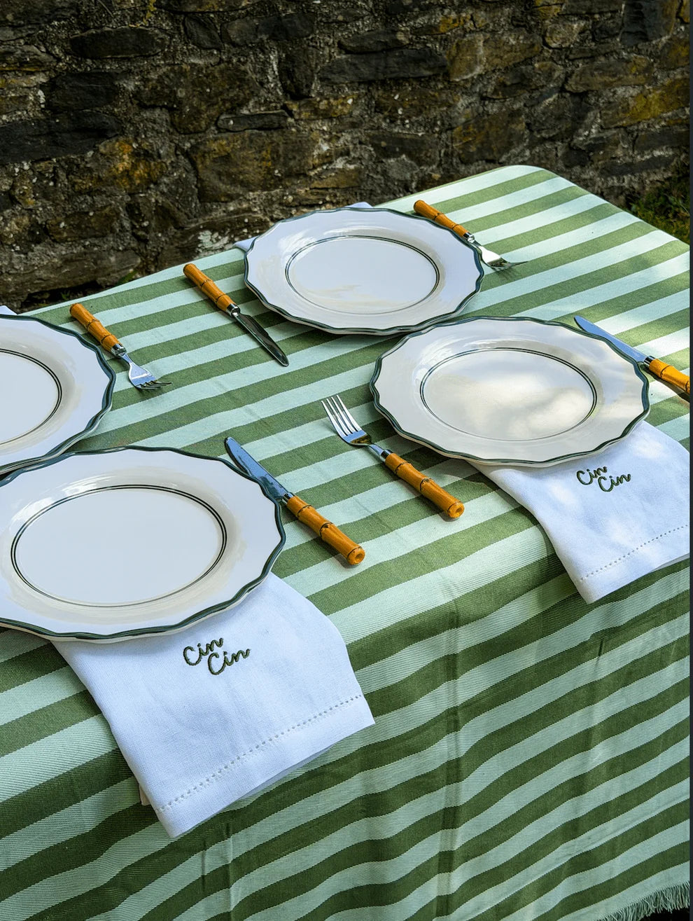 Cin Cin Dinner Napkins Set of 4 in Green