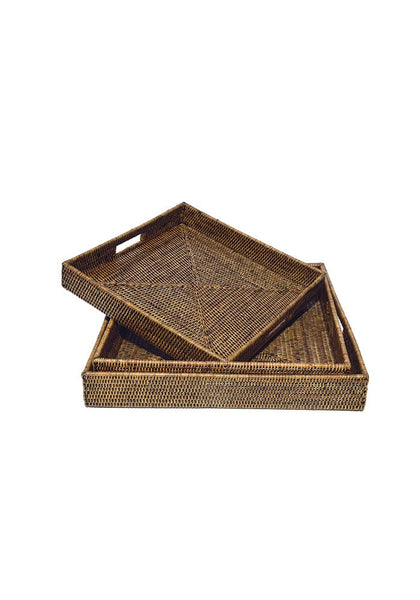 Classic Rattan Trays - Set of 3 - Casa by Josephine Jenno