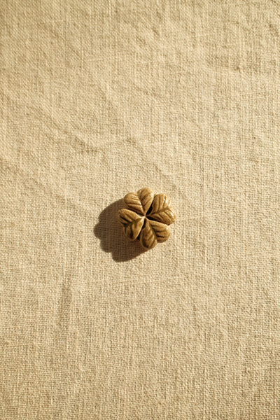 Handcrafted ceramic matchbox with clover motif made in France