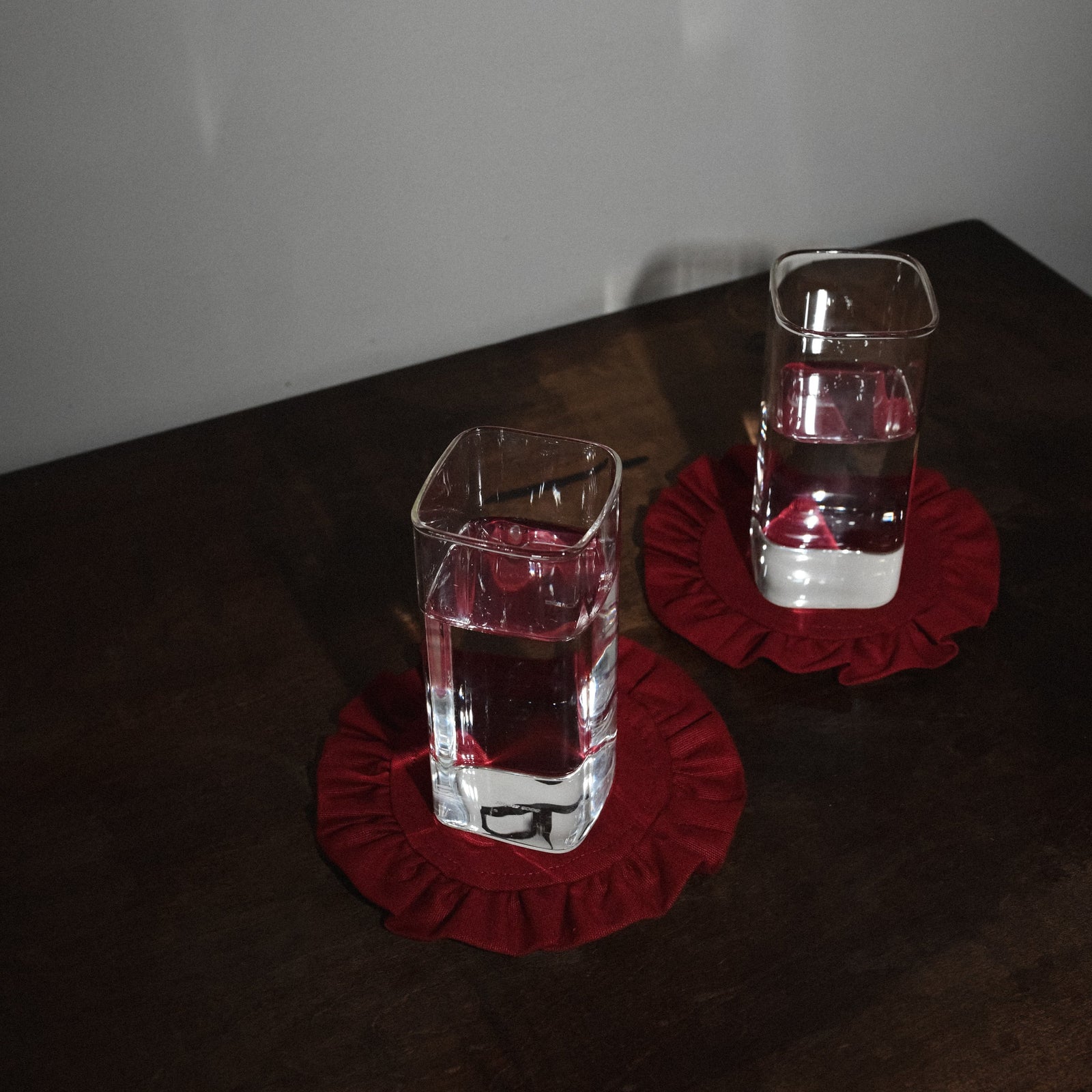 Rhea Coaster Set Burgundy