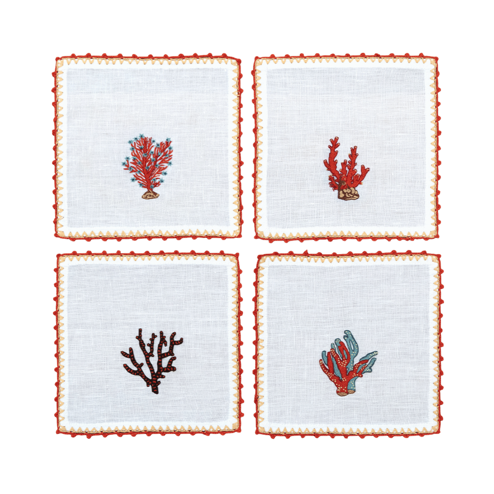 Coral Crest - Cocktail Napkins (Set of 4)