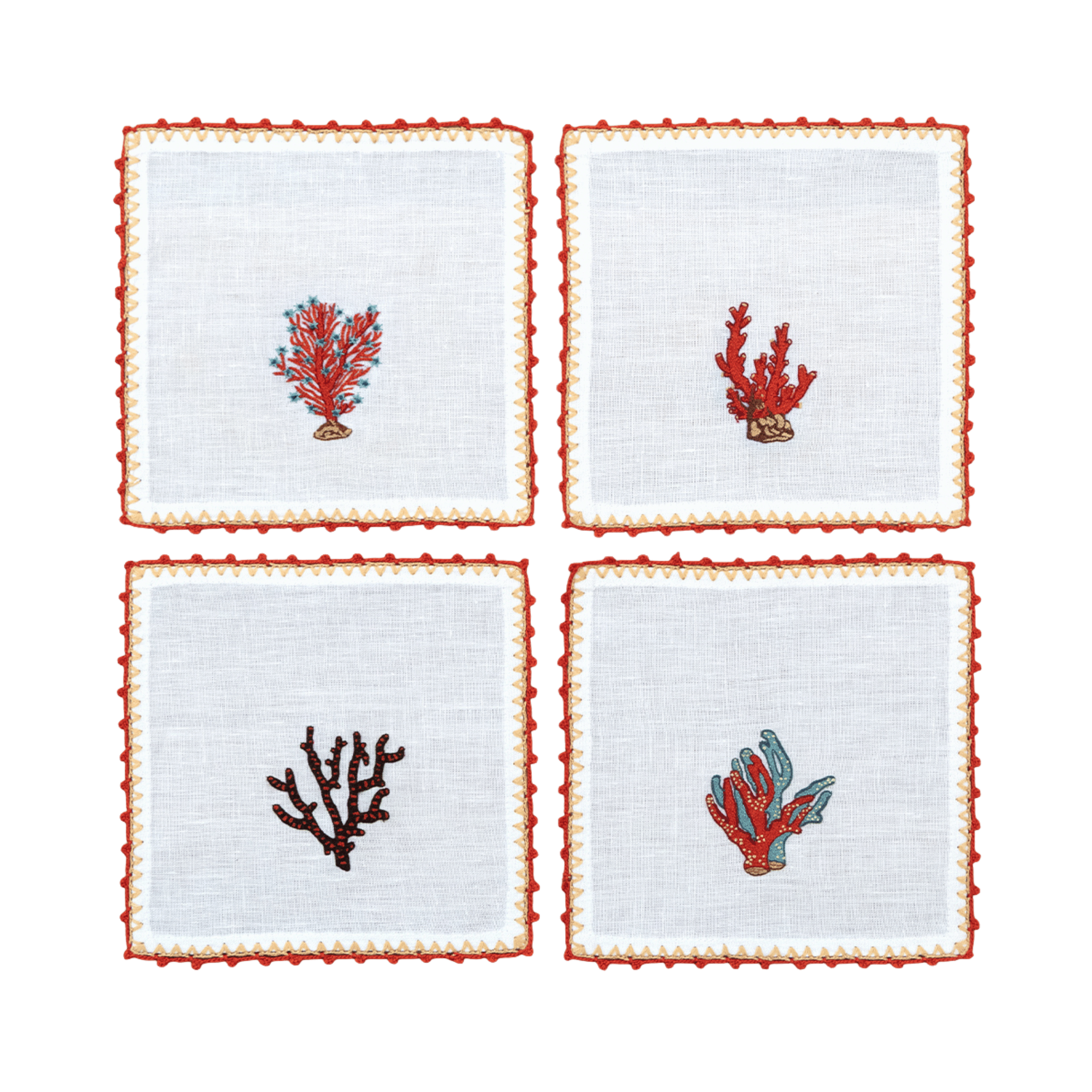 Coral Crest - Cocktail Napkins (Set of 4)