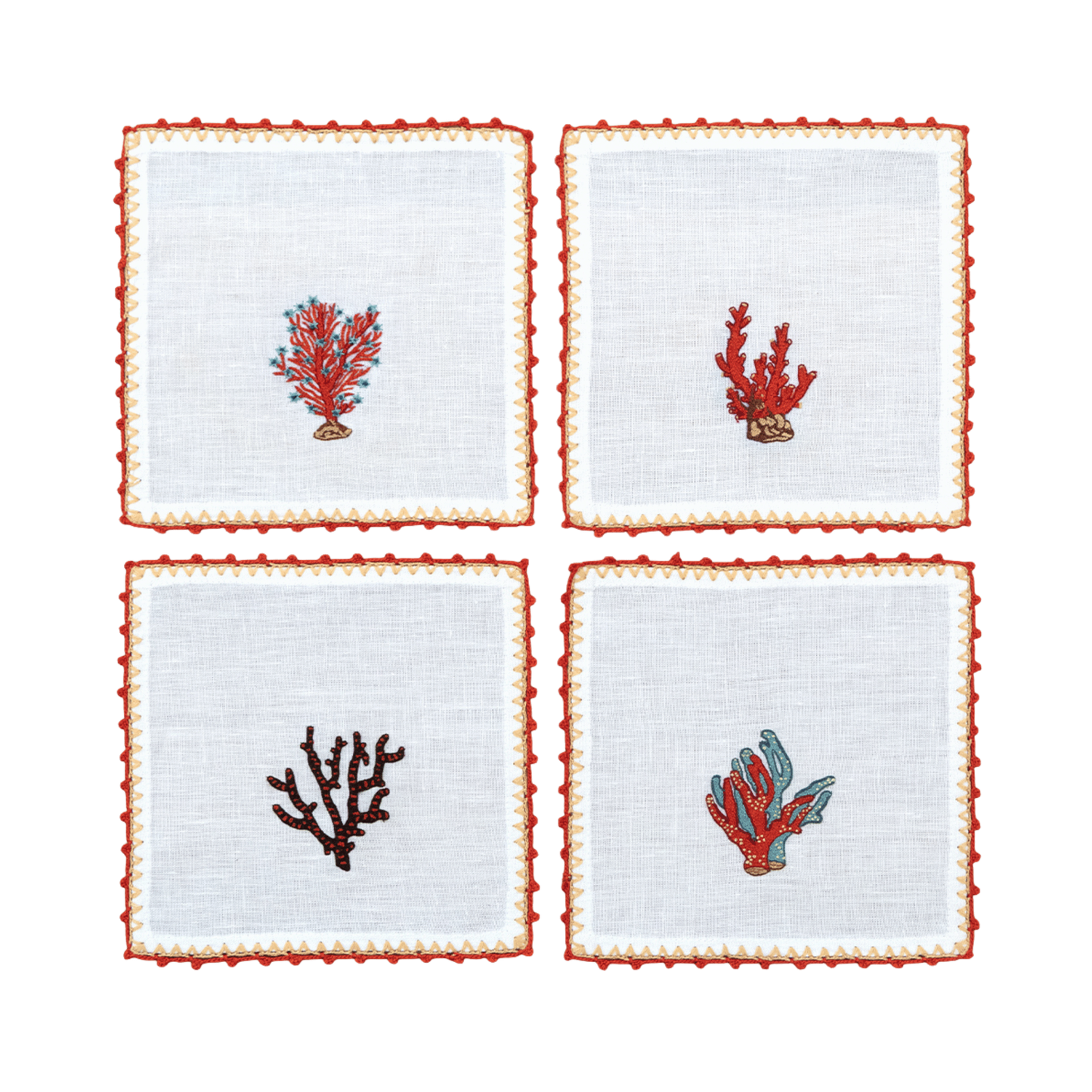 Coral Crest - Cocktail Napkins (Set of 4)