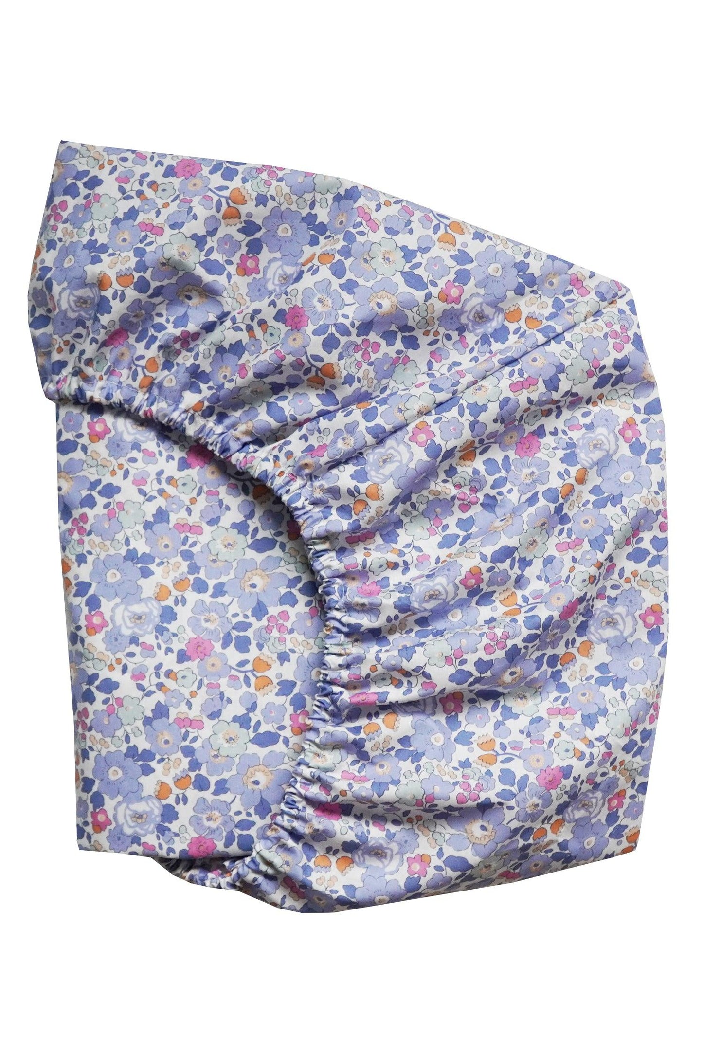 Fitted Sheet made with Liberty Fabric BETSY LAVENDER BLUE - Coco & Wolf