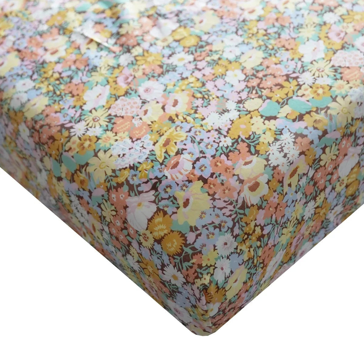 Fitted Sheet made with Liberty Fabric THORPE YELLOW - Coco & Wolf