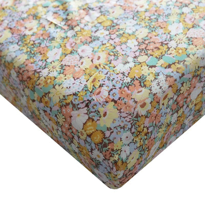 Fitted Sheet made with Liberty Fabric THORPE YELLOW - Coco & Wolf