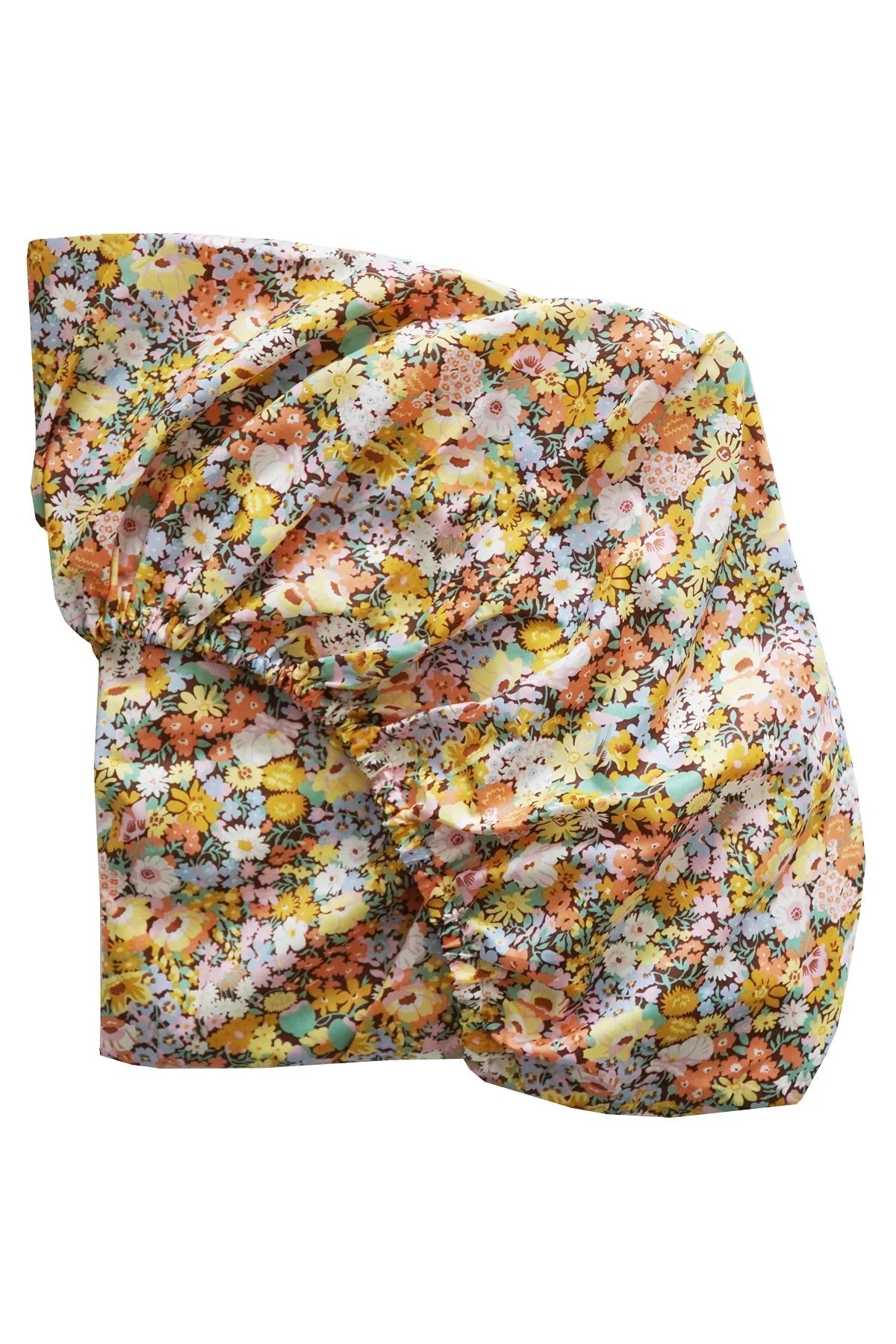 Fitted Sheet made with Liberty Fabric THORPE YELLOW - Coco & Wolf