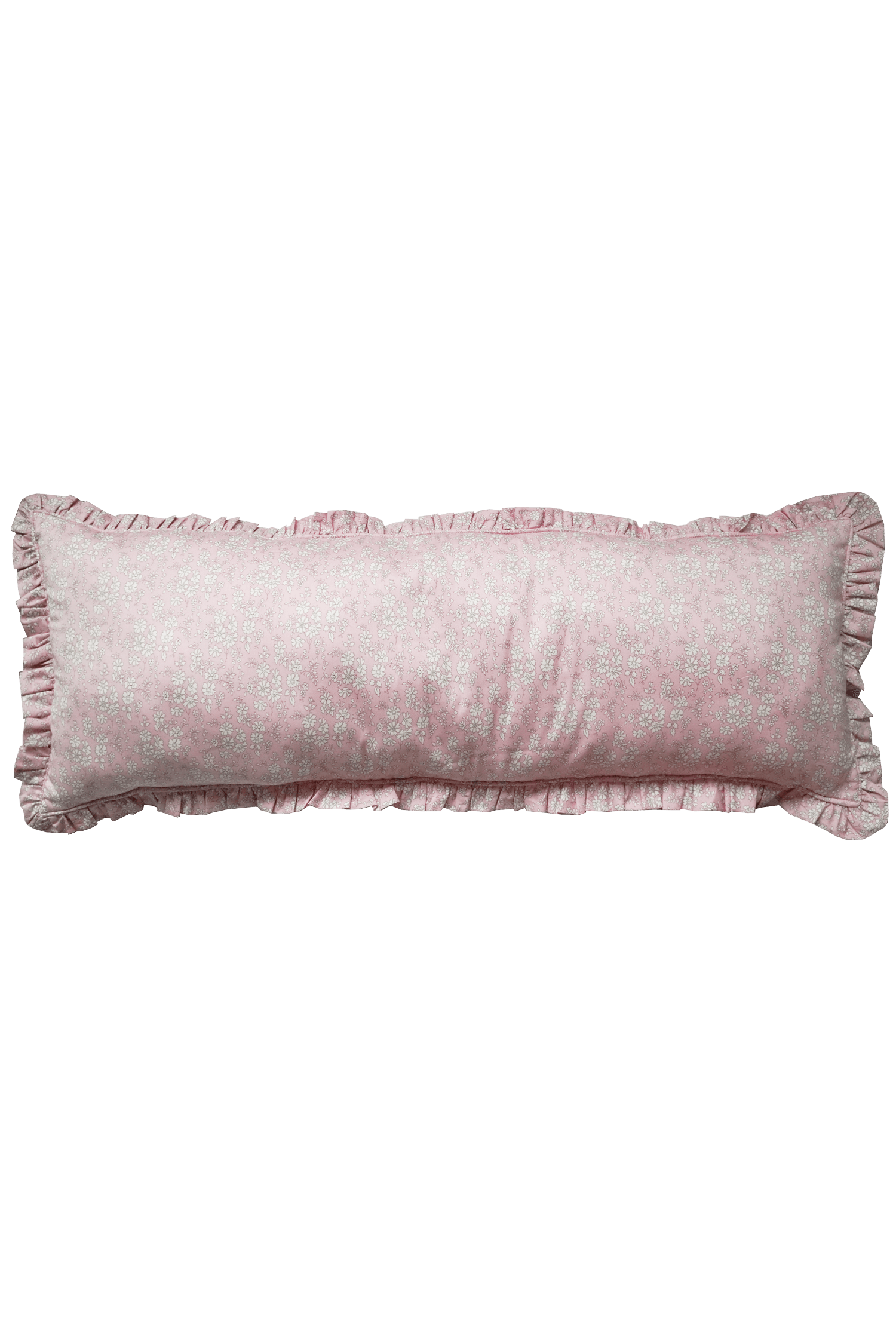 Ruffle Bolster Lumbar Cushion made with Liberty Fabric CAPEL PINK - Coco & Wolf